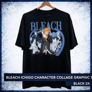 Ichigo Kurosaki Anime Character Collage Graphic Tee Black 2X